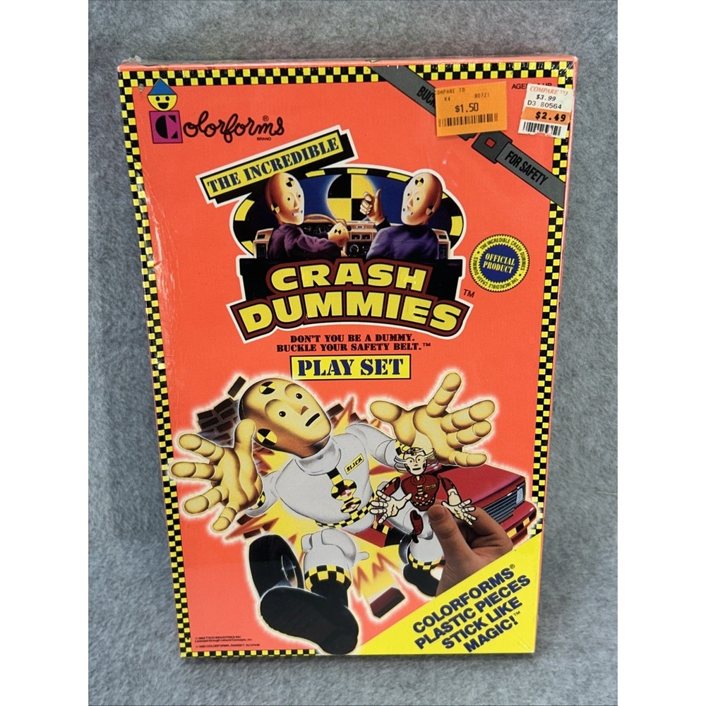 1992 The Incredible Crash Dummies Colorforms Play Set - Brand New and Sealed